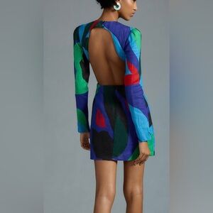 NWT The Wolf Gang Colorful Open-Back Dress